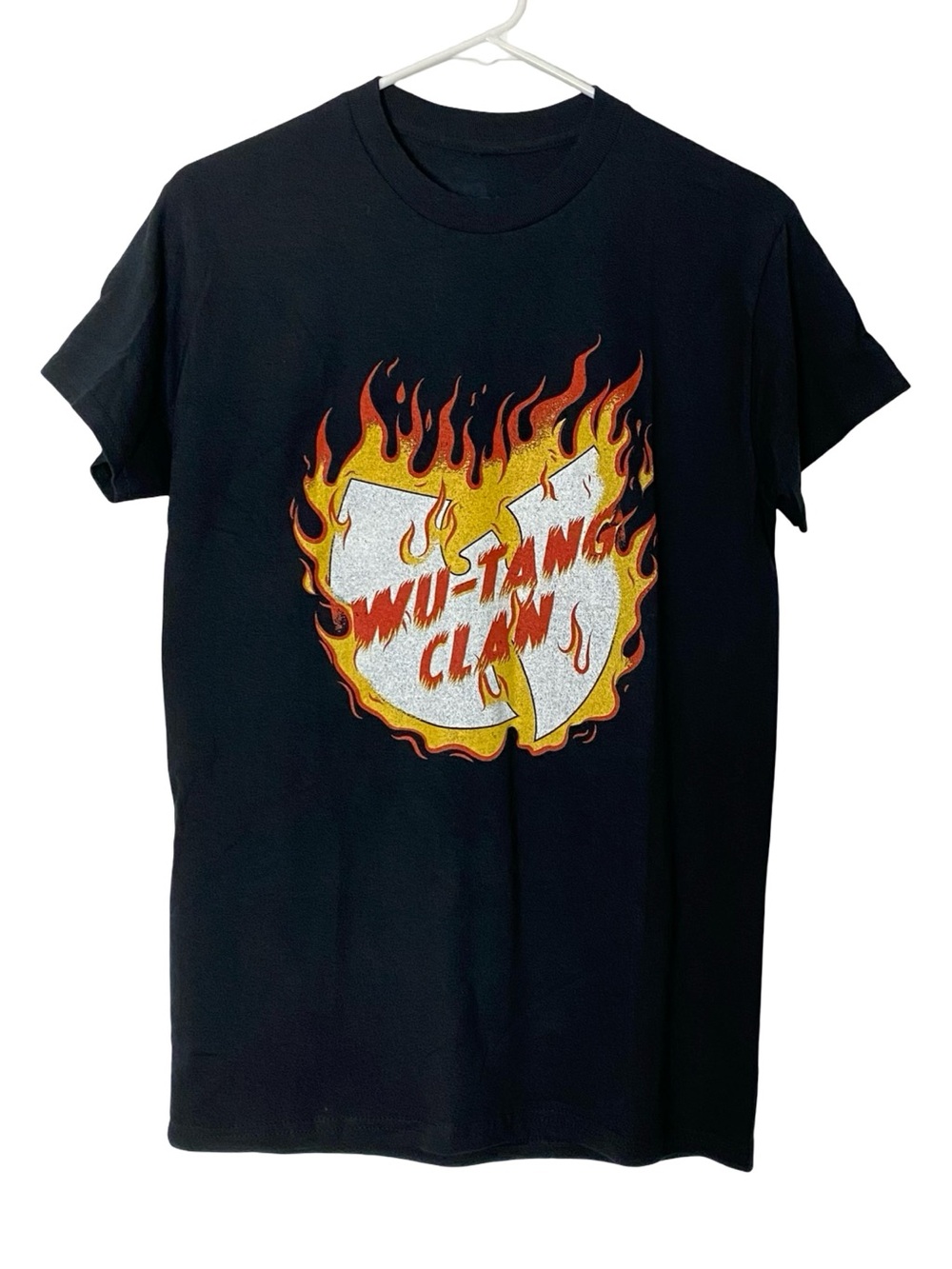 Wu-Tang Flames Tee Tshirt Mens Size Small Unisex Wutang Shirt Black Logo SS Crew